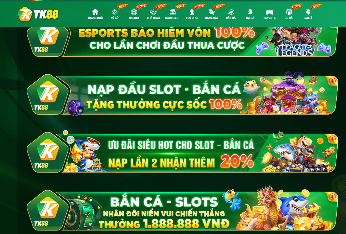 Thế giới khuyến mãi tk88 đa dạng và phong phú